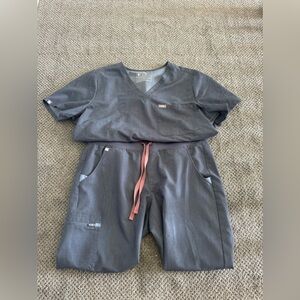 FIGS denim scrub set